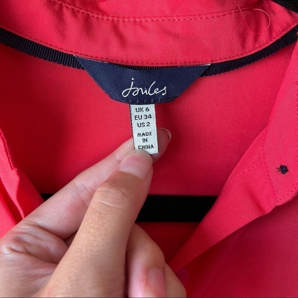 Joules Elvina Woven Button Front Long Sleeve - Picture 7 of 7